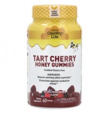Country Life, Tart Cherry Honey Gummies, Natural Mixed Berry, 60 Gummies (240 mg per Gummy)