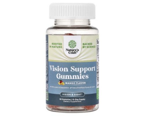 Nature's Craft, Vision Support Gummies, Mango , 30 Gummies