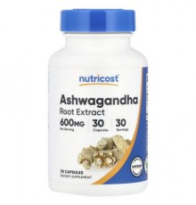 Nutricost, Ashwagandha Root Extract, 600 mg, 30 Capsules