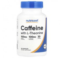 Nutricost, Caffeine With L-Theanine, 30 Capsules