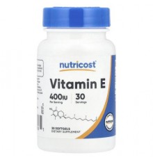 Nutricost, Vitamin E, 180 mg (400 IU), 30 Softgels