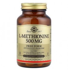 Solgar, L-Methionine, 500 mg, 90 Vegetable Capsules