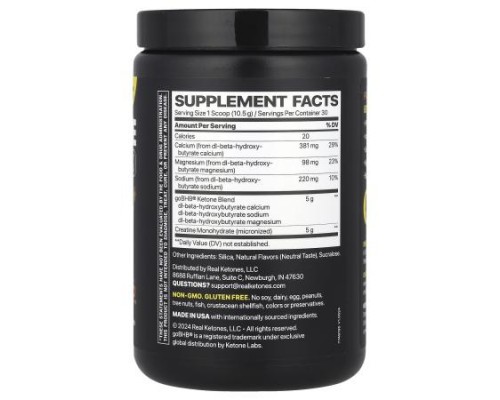 Real Ketones, Elevate, Creatine BHB 5000, Neutral, 11.1 oz (316 g) Real Ketones, Elevate, Creatine BHB 5000, Neutral, 11.1 oz (316 g)