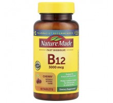 Nature Made, Vitamin B12, Fast Dissolve, Cherry, 3,000 mcg, 40 Tablets