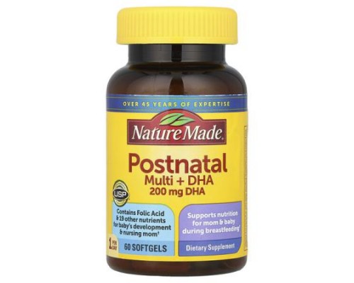 Nature Made, Postnatal Multi + DHA, 60 Softgels Nature Made, Postnatal Multi + DHA, 60 Softgels