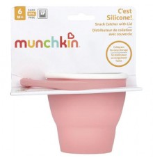 Munchkin, C'est Silicone!™, Snack Catcher With Lid, 6 Months+, Coral, 1 Count