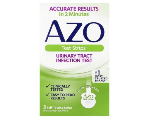 AZO, Test Strips®, Urinary Tract Infection Test, 3 Self-Testing Strips AZO, Test Strips®, Urinary Tract Infection Test, 3 Self-Testing Strips