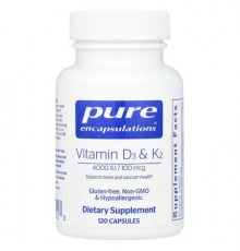Pure Encapsulations, Vitamin D3 & K2, 120 Capsules