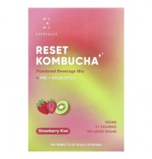 Everydaze, Reset Kombucha, Powdered Beverage Mix, Strawberry Kiwi, 10 Packets, 0.18 oz (5 g) Each