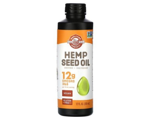 Manitoba Harvest, Hemp Seed Oil, Cold Pressed, 12 fl oz (355 ml) Manitoba Harvest, Hemp Seed Oil, Cold Pressed, 12 fl oz (355 ml)