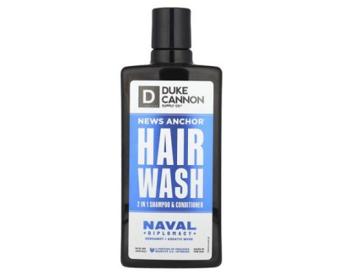 Duke Cannon Supply Co., News Anchor® Hair Wash, 2 in 1 Shampoo & Conditioner, Naval Diplomacy, Bergamot + Aquatic Musk, 14 fl oz (414 ml) Duke Cannon Supply Co., News Anchor® Hair Wash, 2 in 1 Shampoo & Conditioner, Naval Diplomacy, Bergamot + Aquatic Musk, 14 fl oz (414 ml)