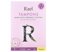 Rael, Organic Cotton Tampons, Regular, Fragrance Free , 16 Count