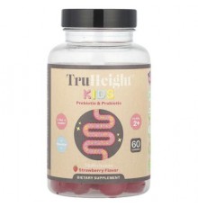 TruHeight, Kids Prebiotic & Probiotic Gummies, For Kids 2+, Strawberry, 60 Gummies