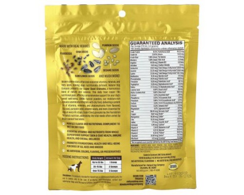 Natural Dog Company, Whole Food Super Seeds, For Dogs, 7.2 oz (204 g)
