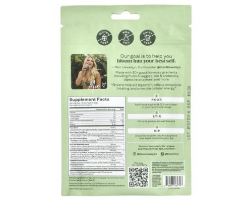 Bloom, Greens & Superfoods, Pineapple, 5 Stick Packs, 0.21 oz (5.82 g) Each Bloom, Greens & Superfoods, Pineapple, 5 Stick Packs, 0.21 oz (5.82 g) Each