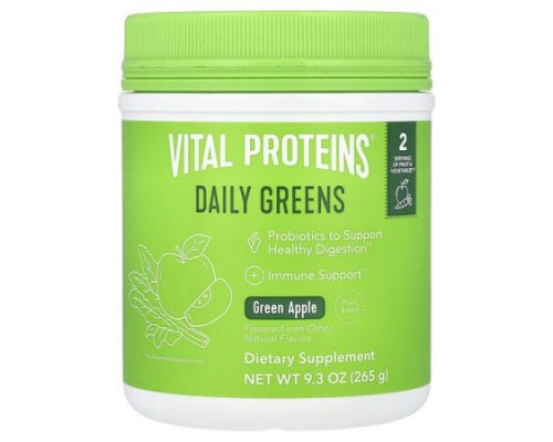 Vital Proteins, Daily Greens, Green Apple, 9.3 oz (265 g) Vital Proteins, Daily Greens, Green Apple, 9.3 oz (265 g)