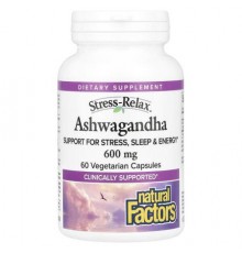 Natural Factors, Stress-Relax®, Ashwagandha, 600 mg, 60 Vegetarian Capsules