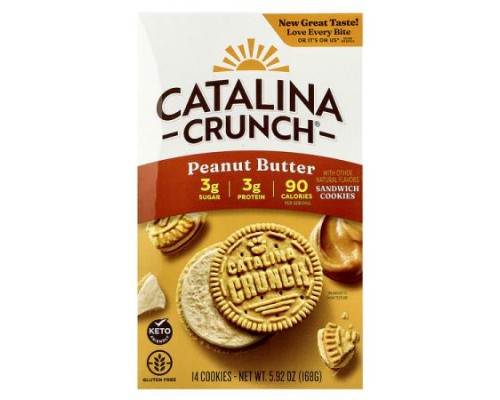 Catalina Crunch, Sandwich Cookies, Peanut Butter, 14 Cookies, 5.92 oz (168 g) Catalina Crunch, Sandwich Cookies, Peanut Butter, 14 Cookies, 5.92 oz (168 g)
