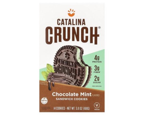 Catalina Crunch, Sandwich Cookies, Chocolate Mint, 14 Cookies, 5.9 oz (168 g) Catalina Crunch, Sandwich Cookies, Chocolate Mint, 14 Cookies, 5.9 oz (168 g)