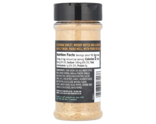 Frontier Co-op, Dry Rub, Maple Vanilla Bourbon, 6.98 oz (198 g) Frontier Co-op, Dry Rub, Maple Vanilla Bourbon, 6.98 oz (198 g)