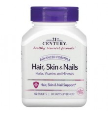 21st Century, Advanced Formula Hair, Skin & Nails, 50 Tablets