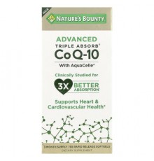 Nature's Bounty, Advanced Triple Absorb CoQ-10, 90 Rapid Release Softgels (100 mg per Softgel)