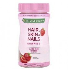 Nature's Bounty, Optimal Solutions®, Hair, Skin & Nails Gummies, Strawberry, 40 Gummies