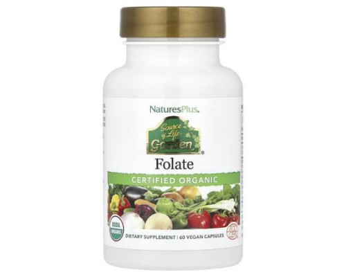 NaturesPlus, Source of Life®, Garden, Folate, 60 Vegan Capsules NaturesPlus, Source of Life®, Garden, Folate, 60 Vegan Capsules