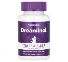 NaturesPlus, Dreaminol®, Stress & Sleep Complex with Melatonin, 60 Capsules