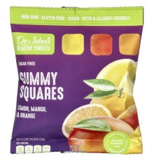 Dr. John's Healthy Sweets, Gummy Squares, Sugar Free, Lemon, Mango & Orange, 1.8 oz (50 g)