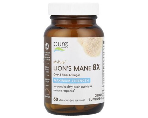 Pure Essence, MyPure™, Lion's Mane 8X, Maximum Strength, 60 Vegi-Caps Pure Essence, MyPure™, Lion's Mane 8X, Maximum Strength, 60 Vegi-Caps