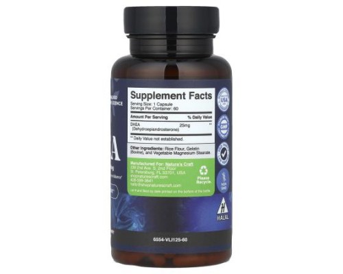 Nature's Craft, DHEA, 25 mg, 60 Capsules Nature's Craft, DHEA, 25 mg, 60 Capsules