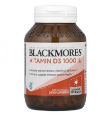 Blackmores, Vitamin D3, 25 mcg (1,000 IU), 200 Capsules