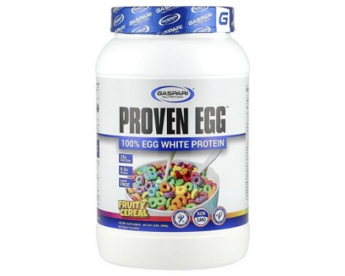 Gaspari Nutrition, Proven Egg™, 100% Egg White Protein, Fruity Cereal, 2 lbs (900 g) Gaspari Nutrition, Proven Egg™, 100% Egg White Protein, Fruity Cereal, 2 lbs (900 g)