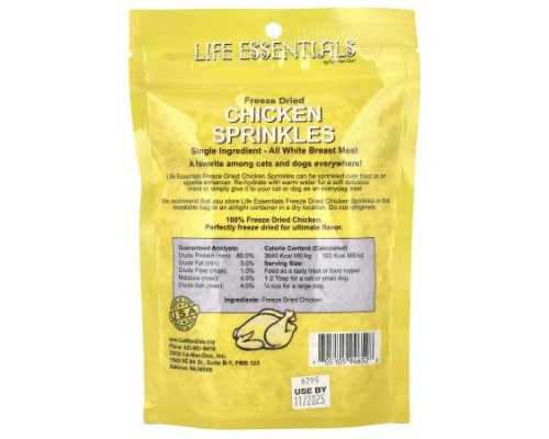 Cat-Man-Doo, Life Essentials, Freeze Dried Chicken Sprinkles, For Cats and Dogs, 3 oz (85 g) Cat-Man-Doo, Life Essentials, Freeze Dried Chicken Sprinkles, For Cats and Dogs, 3 oz (85 g)