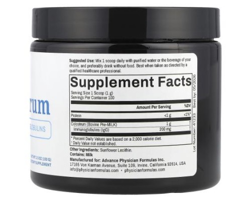Advance Physician Formulas, Colostrum, 3.5 oz (100 g) Advance Physician Formulas, Colostrum, 3.5 oz (100 g)