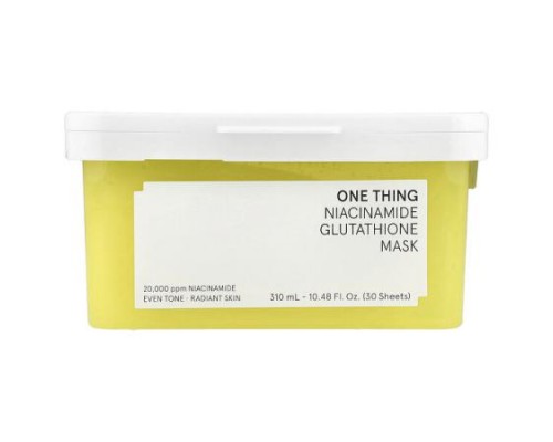 One Thing, Niacinamide Glutathione Beauty Mask , 30 Sheets, 10.48 fl oz (310 ml) One Thing, Niacinamide Glutathione Beauty Mask , 30 Sheets, 10.48 fl oz (310 ml)