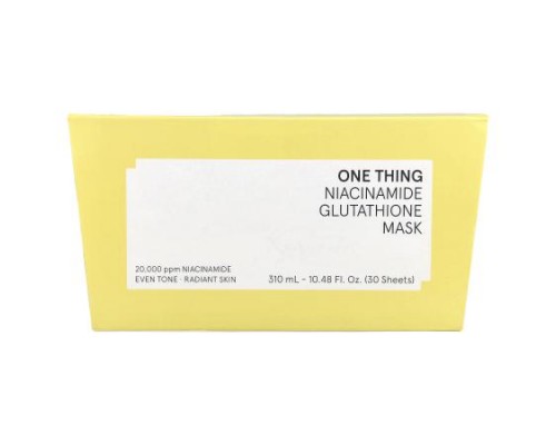 One Thing, Niacinamide Glutathione Beauty Mask , 30 Sheets, 10.48 fl oz (310 ml) One Thing, Niacinamide Glutathione Beauty Mask , 30 Sheets, 10.48 fl oz (310 ml)