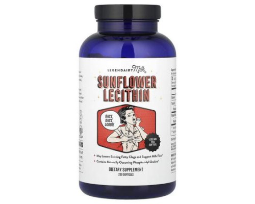 Legendairy Milk, Sunflower Lecithin, 1,200 mg, 200 Softgels Legendairy Milk, Sunflower Lecithin, 1,200 mg, 200 Softgels