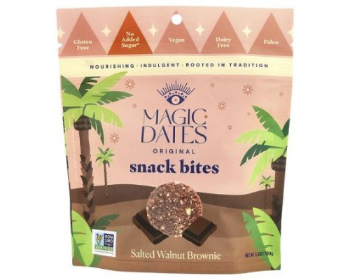 MAGICDATES, Original Snack Bites, Salted Walnut Brownie, 3.5 oz (100 g)