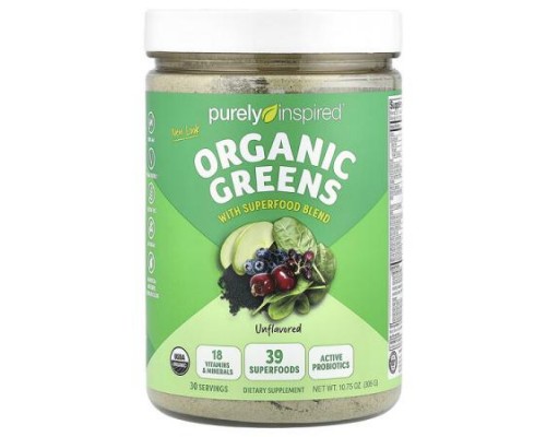 Purely Inspired, Organic Greens With Superfood Blend, Unflavored, 10.75 oz (305 g) Purely Inspired, Organic Greens With Superfood Blend, Unflavored, 10.75 oz (305 g)
