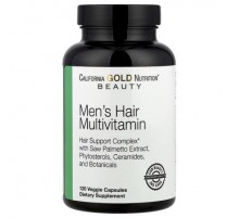 California Gold Nutrition, Beauty, Men's Hair Multivitamin, 120 Veggie Capsules