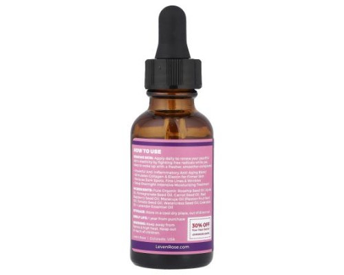 Leven Rose, Rosehip Night Serum, 1 fl oz (30 ml)