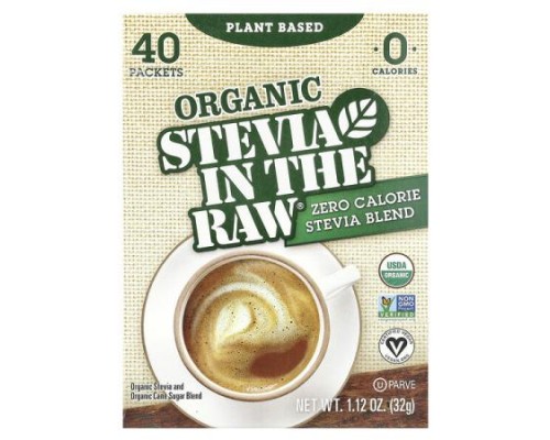 In the Raw, Organic Stevia In The Raw®, Zero Calorie Stevia Blend, 40 Packets, 1.12 oz (32 g) In the Raw, Organic Stevia In The Raw®, Zero Calorie Stevia Blend, 40 Packets, 1.12 oz (32 g)