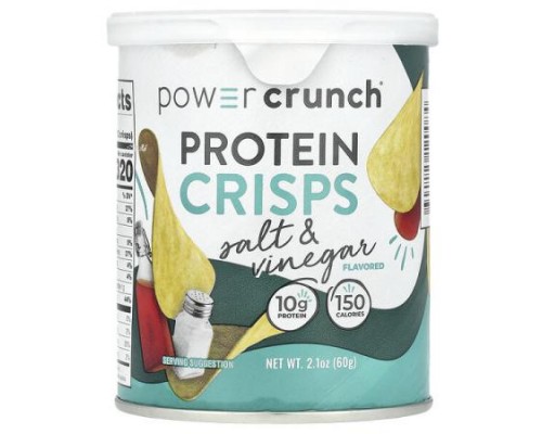 BNRG, Power Crunch® Protein Crisps, Salt & Vinegar, 2.1 oz (60 g) BNRG, Power Crunch® Protein Crisps, Salt & Vinegar, 2.1 oz (60 g)
