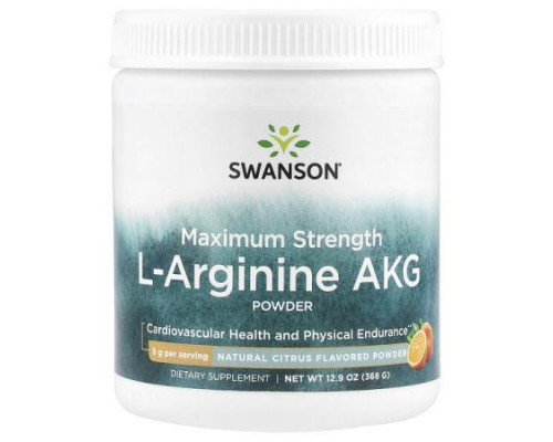 Swanson, Maximum Strength L-Arginine AKG Powder, Natural Citrus, 12.9 oz (368 g) Swanson, Maximum Strength L-Arginine AKG Powder, Natural Citrus, 12.9 oz (368 g)
