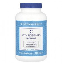 The Vitamin Shoppe, Vitamin C With Rose Hips, 300 Tablets