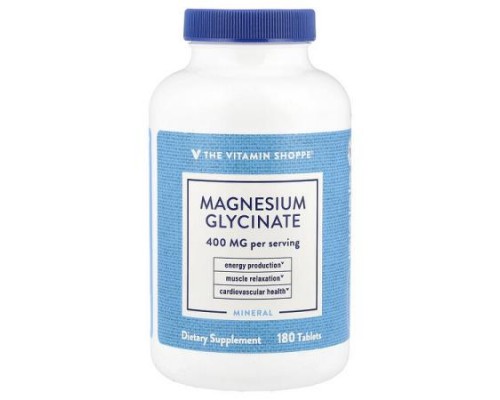 The Vitamin Shoppe, Magnesium Glycinate, 180 Tablets (200 mg per Tablet) (Discontinued Item)