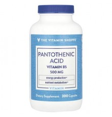 The Vitamin Shoppe, Pantothenic Acid, Vitamin B5, 300 Capsules