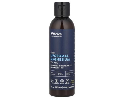 Vthrive, Liquid Liposomal Magnesium, Lemon, 100 mg , 6 fl oz (180 ml)